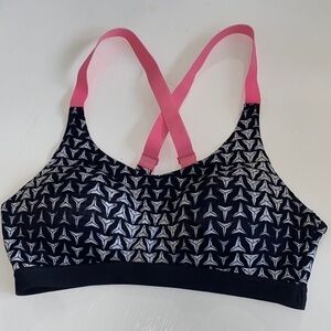 Victoria's Secret Pink Black White Crisscross Back Sport Bra Athleisure Summer